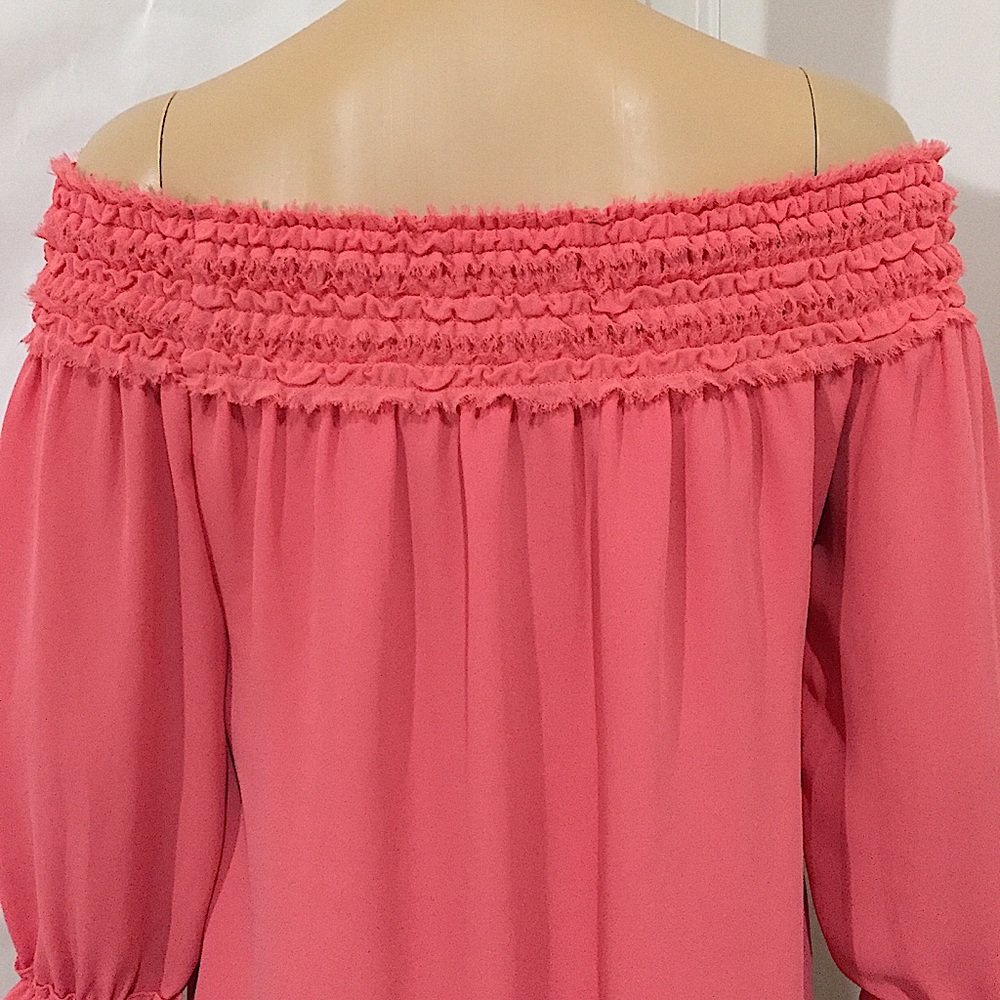 White House Black Market Smocked Ruffle Top - Picture 9 of 16